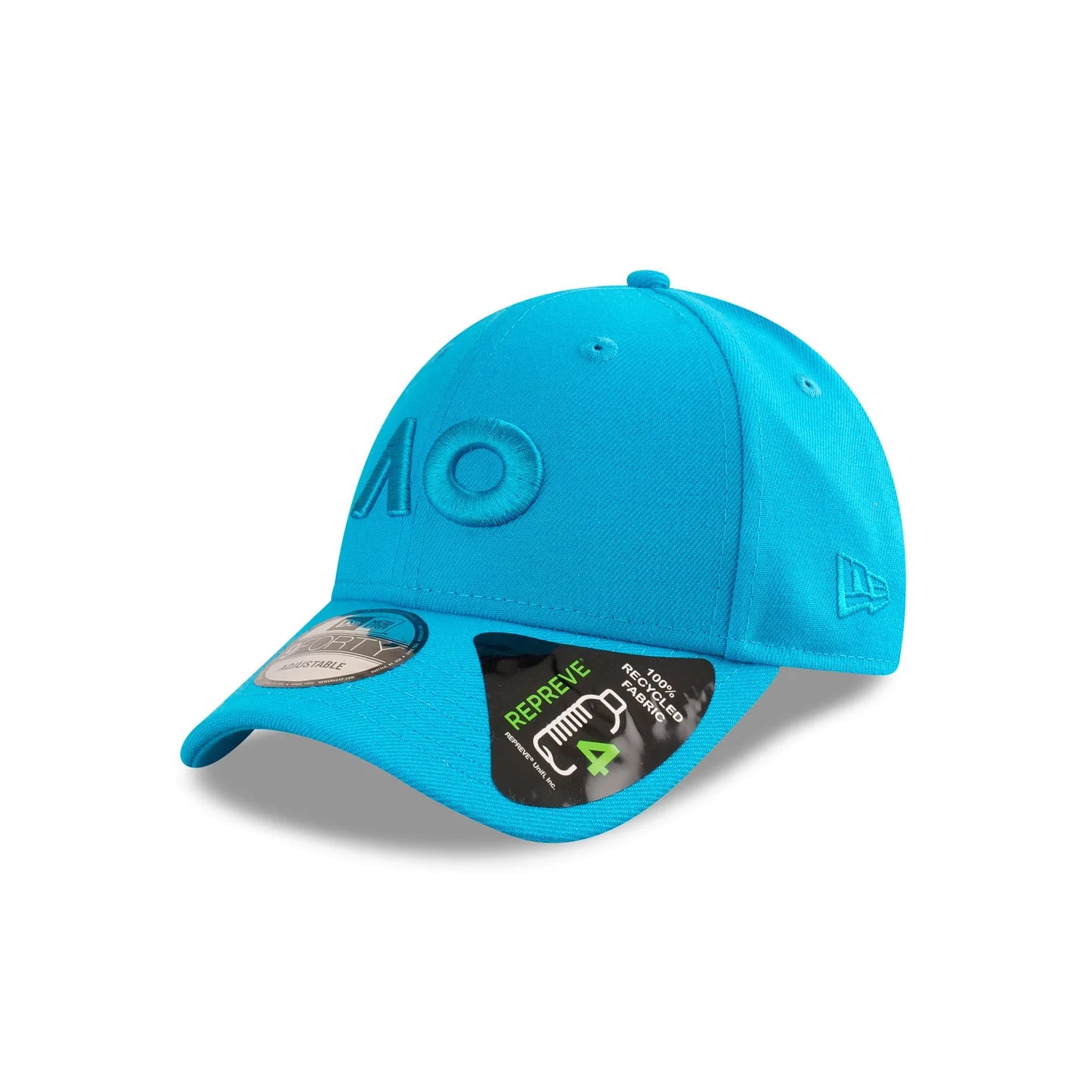 Australian Open Hat - 2025 Core Tonal Repreve AO Sun Wash Blue Tennis 9Forty Strapback Cap - New Era